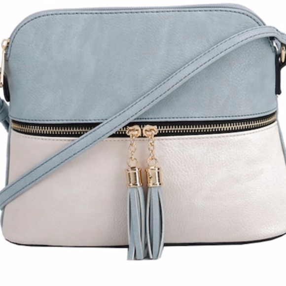 DONATED! Bella Blue & Ivory Crossbody Bag Purse NWT!!! - Picture 2 of 4